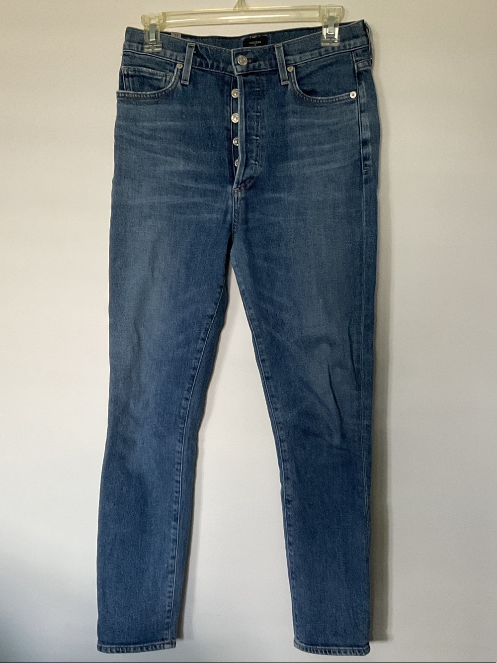 Citizens Of Humanity High-Rise Slim Skinny Dark Blue Button-Fly Jeans